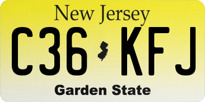NJ license plate C36KFJ