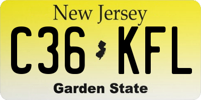 NJ license plate C36KFL
