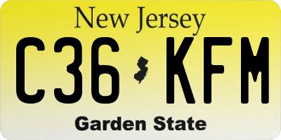 NJ license plate C36KFM