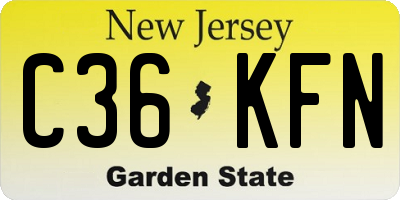 NJ license plate C36KFN