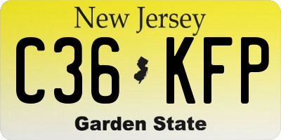NJ license plate C36KFP