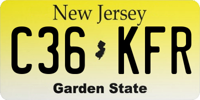 NJ license plate C36KFR