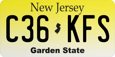 NJ license plate C36KFS