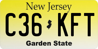 NJ license plate C36KFT