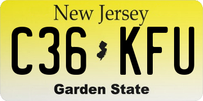 NJ license plate C36KFU