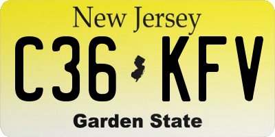 NJ license plate C36KFV