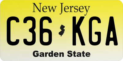 NJ license plate C36KGA