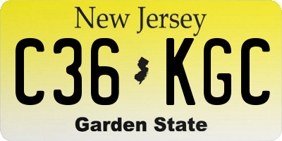 NJ license plate C36KGC