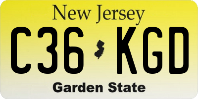 NJ license plate C36KGD