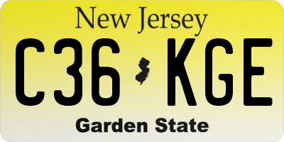 NJ license plate C36KGE