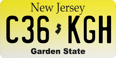 NJ license plate C36KGH