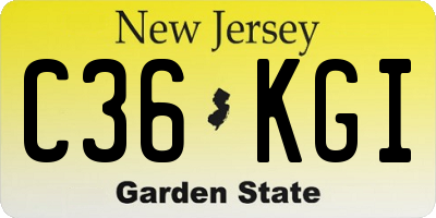 NJ license plate C36KGI