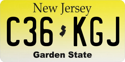 NJ license plate C36KGJ