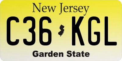 NJ license plate C36KGL