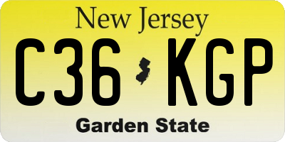 NJ license plate C36KGP