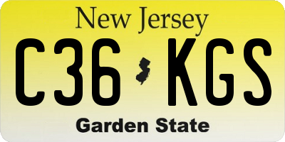 NJ license plate C36KGS