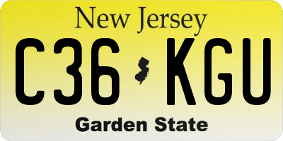 NJ license plate C36KGU