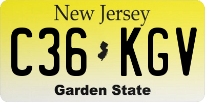 NJ license plate C36KGV