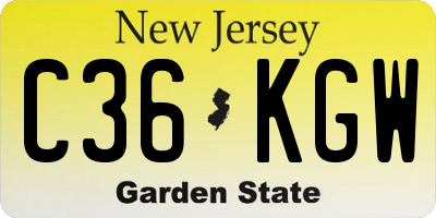 NJ license plate C36KGW