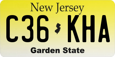 NJ license plate C36KHA