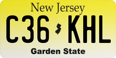 NJ license plate C36KHL