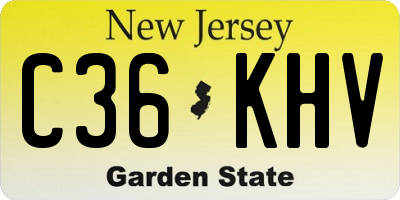 NJ license plate C36KHV