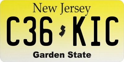 NJ license plate C36KIC