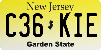 NJ license plate C36KIE