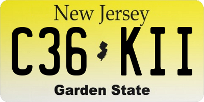 NJ license plate C36KII