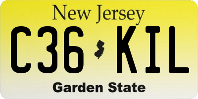 NJ license plate C36KIL