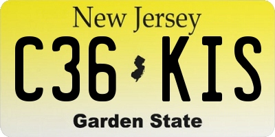 NJ license plate C36KIS