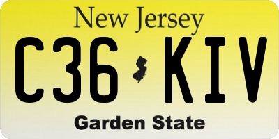 NJ license plate C36KIV
