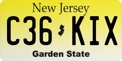 NJ license plate C36KIX