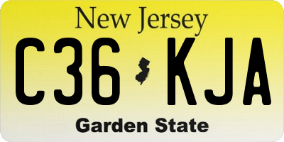 NJ license plate C36KJA