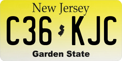 NJ license plate C36KJC