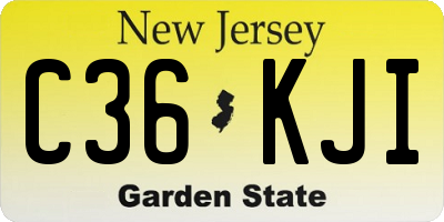 NJ license plate C36KJI