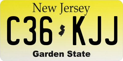NJ license plate C36KJJ