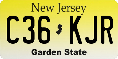 NJ license plate C36KJR