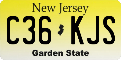 NJ license plate C36KJS