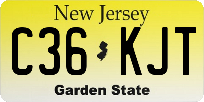 NJ license plate C36KJT