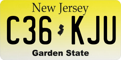 NJ license plate C36KJU