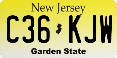 NJ license plate C36KJW