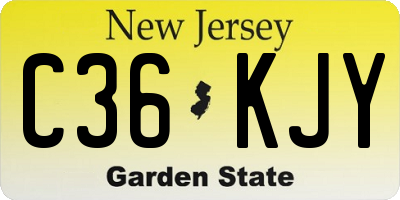 NJ license plate C36KJY