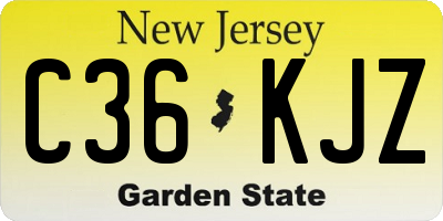 NJ license plate C36KJZ