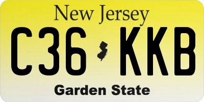 NJ license plate C36KKB