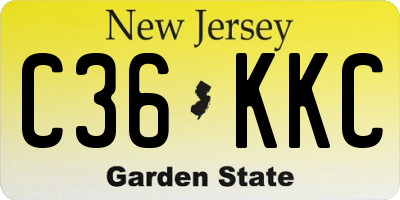 NJ license plate C36KKC