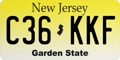 NJ license plate C36KKF