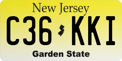 NJ license plate C36KKI