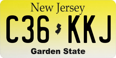 NJ license plate C36KKJ