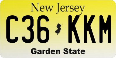 NJ license plate C36KKM